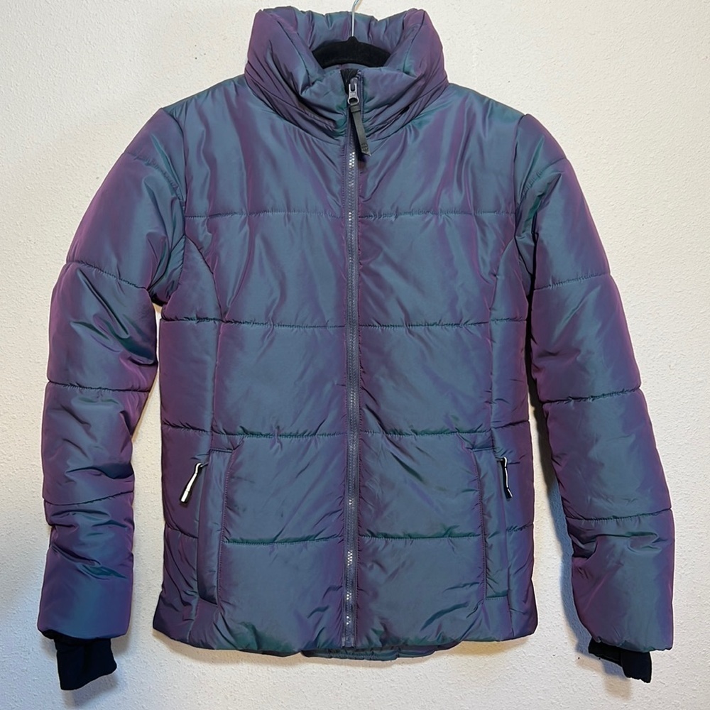All In Motion Girls Purple Metallic Winter Snow Jacket Size XL 14/16 - Picture 2 of 16